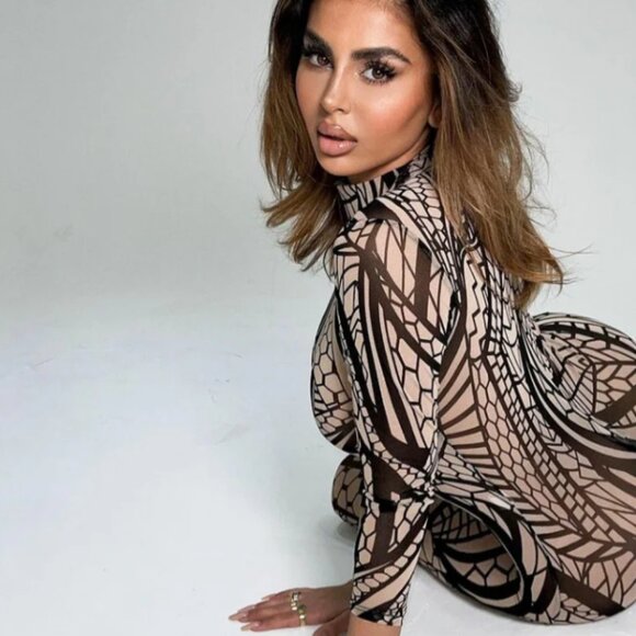 Abstract Thoughts Jumpsuit - Fashion Nova - NWT - L - Picture 2 of 4